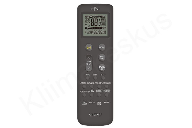Õhksoojuspump Fujitsu_ASEH09-14KHCBN-B_AOEH14KHCBN_NORDIC_AIRSTAGE_remote
