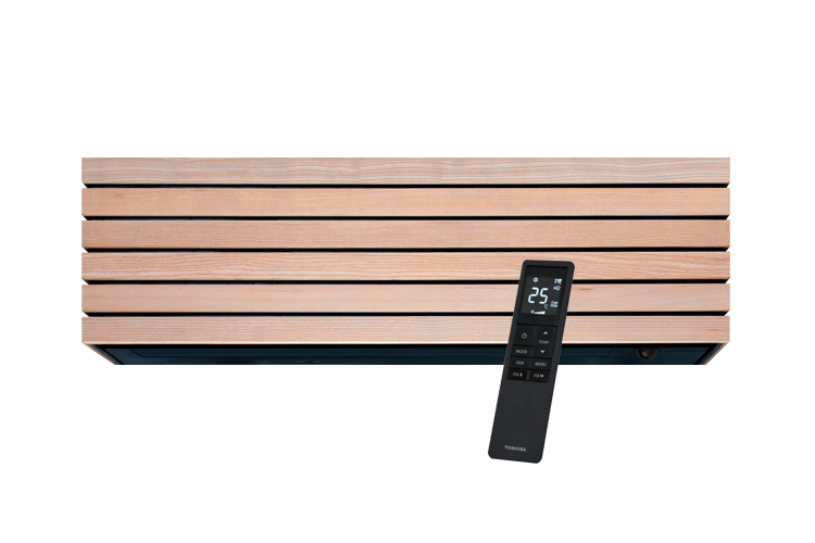Õhksoojuspump-Toshiba-Arctic-Wood RAS-B25-35S4KVDG-NDRAS-25-35S4AVPG-ND-indoor-remote